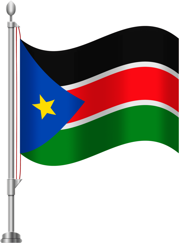 South Sudan Flagon Pole PNG