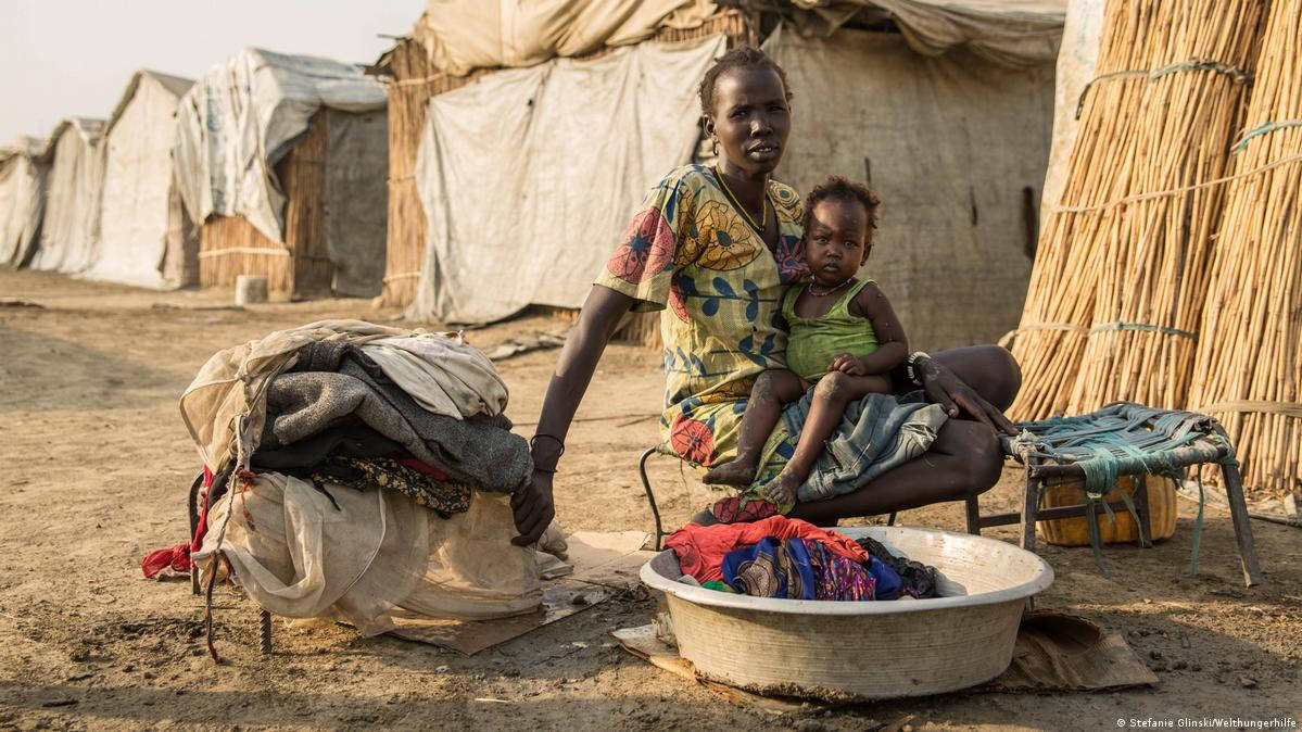 Mulherde Lavanderia Do Sudão Do Sul. Papel de Parede