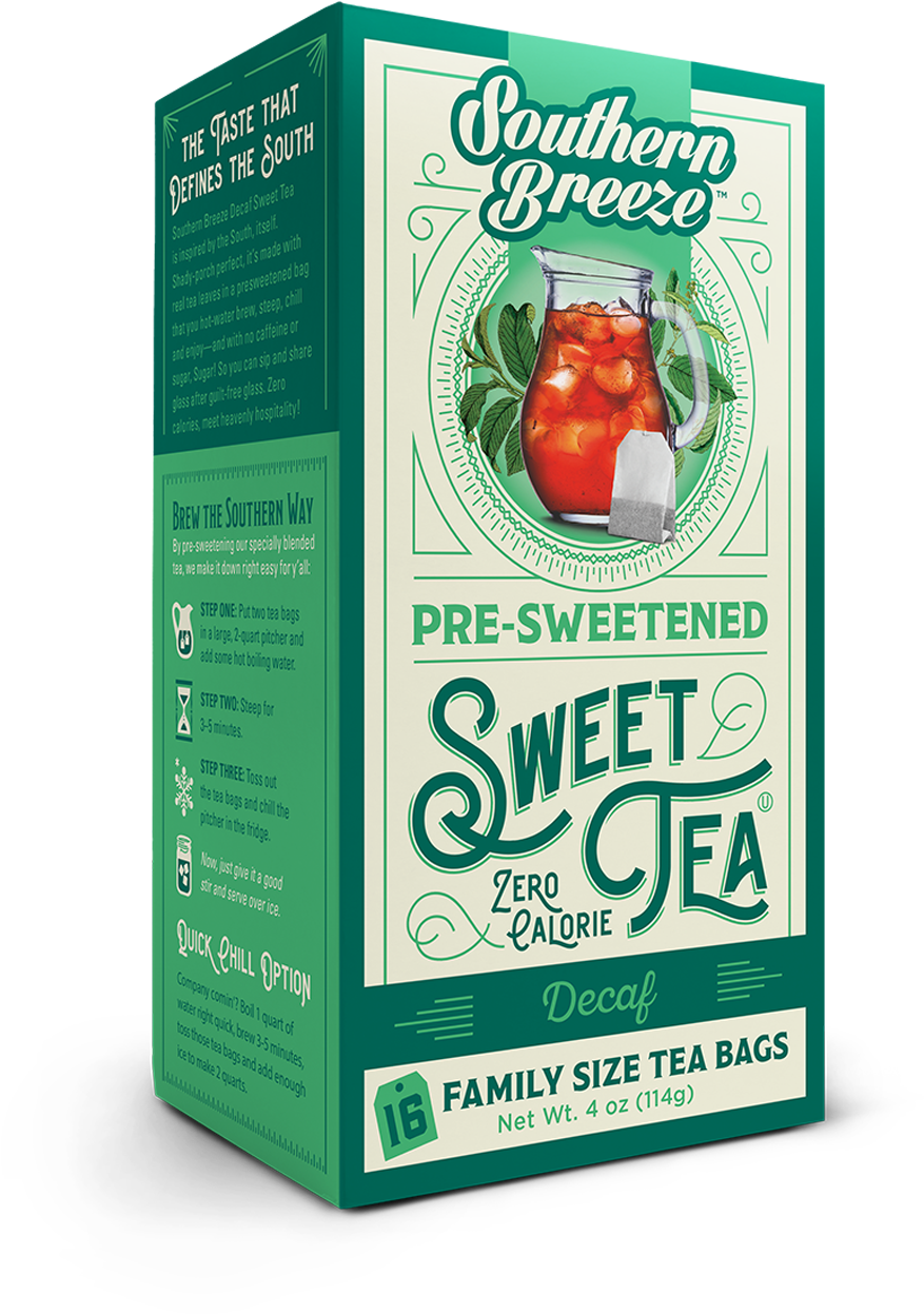 Southern Breeze Sweetened Decaf Tea Box PNG