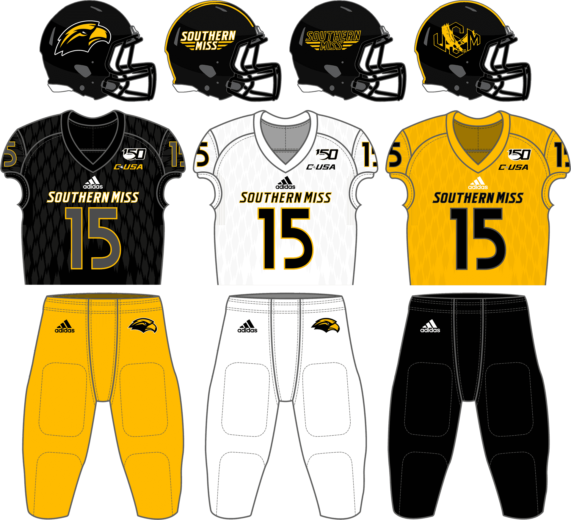Southern Miss Football Uniform Concepts PNG