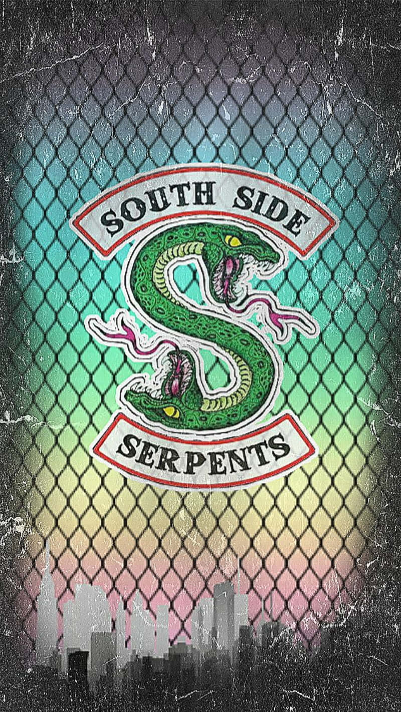 Logotipoda South Side Serpents Em Uma Cerca Como Papel De Parede Do Computador Ou Celular. Papel de Parede