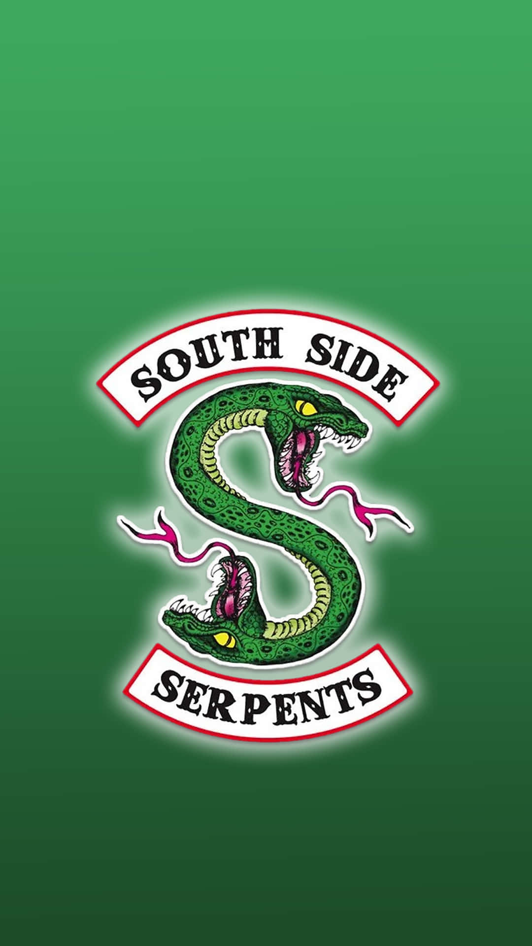 South Side Serpents Logo On Green Background Wallpaper