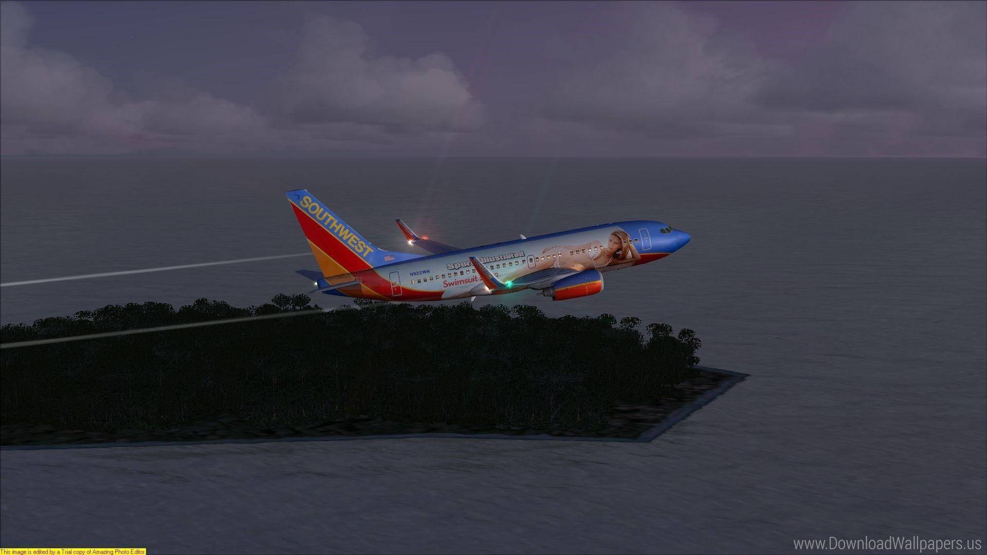 Southwest Airlines Above Island Wallpaper