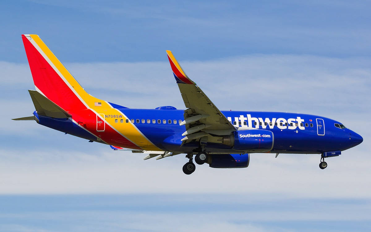 Southwest Airlines Airplane Side View Wallpaper