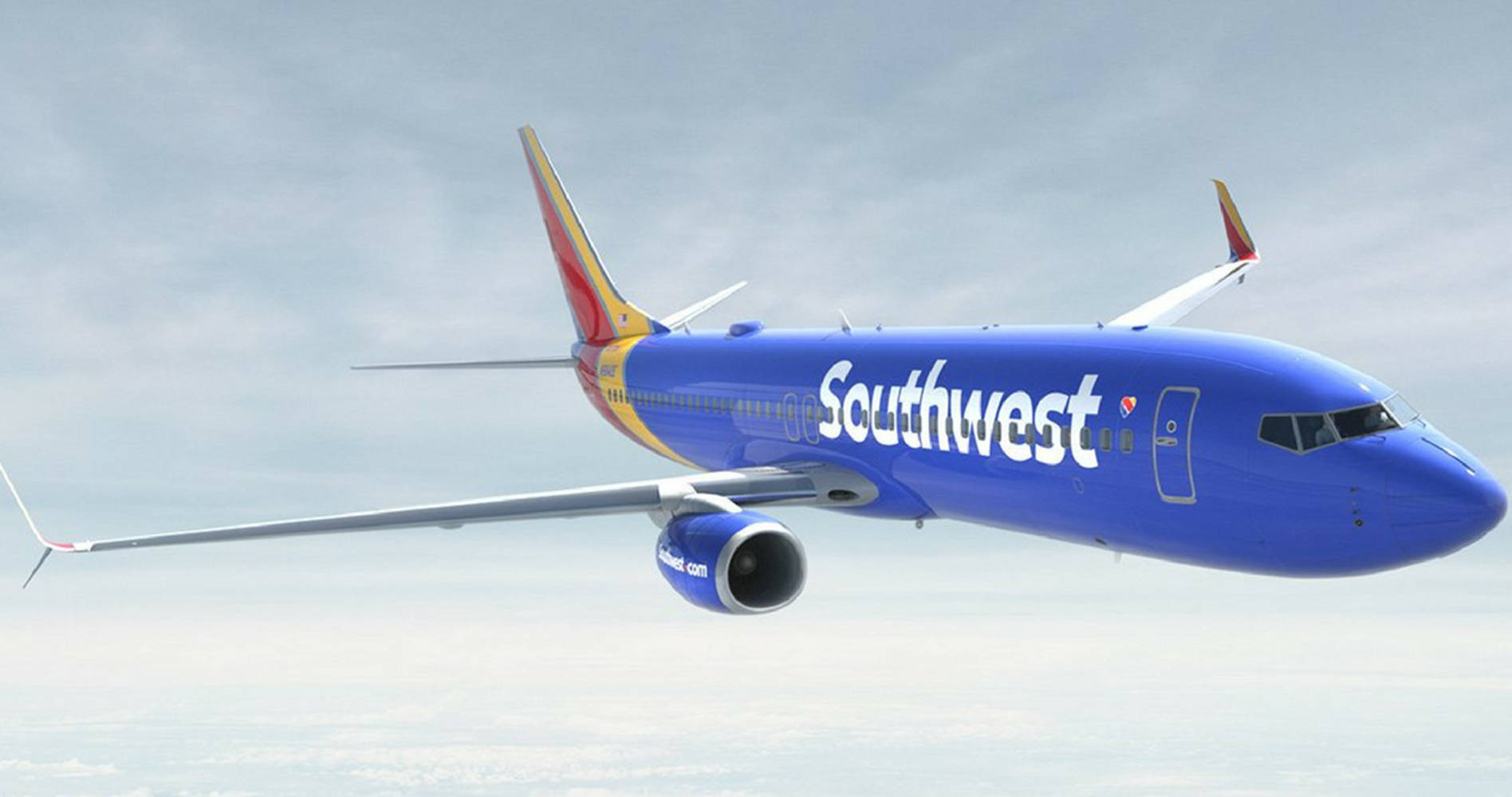 Planeadorazul De Southwest Airlines Deslizándose. Fondo de pantalla