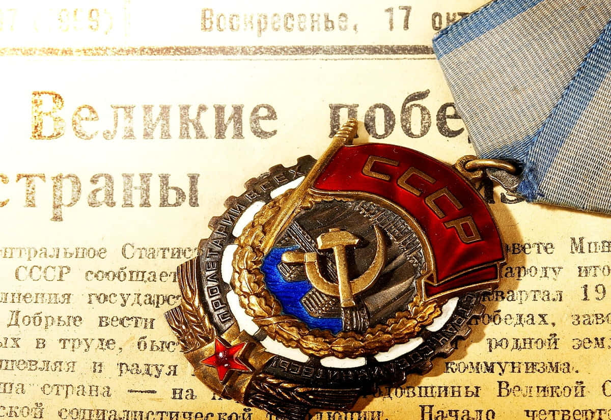 Soviet Military Medalon Certificate Wallpaper