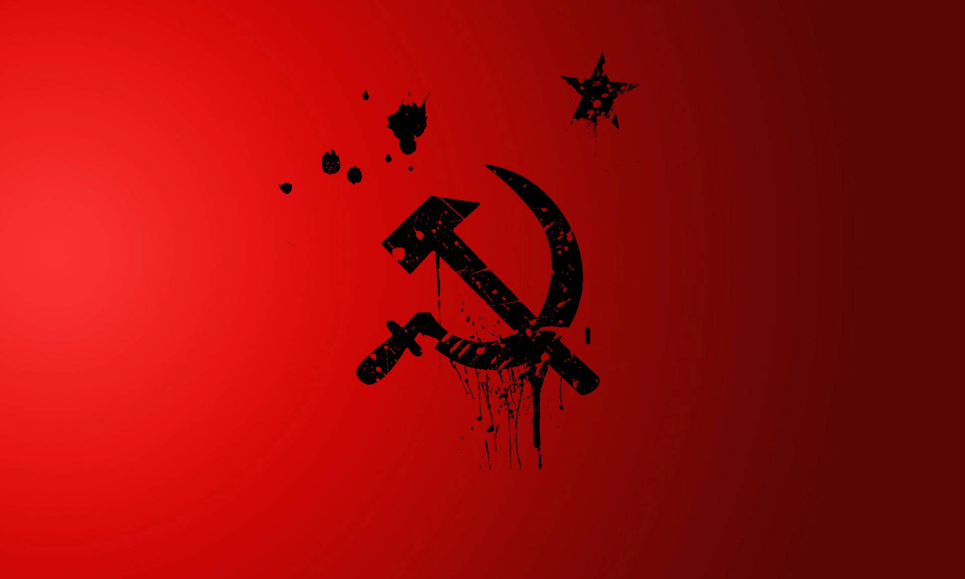 Pinturaen Negro De La Bandera De La Unión Soviética. Fondo de pantalla
