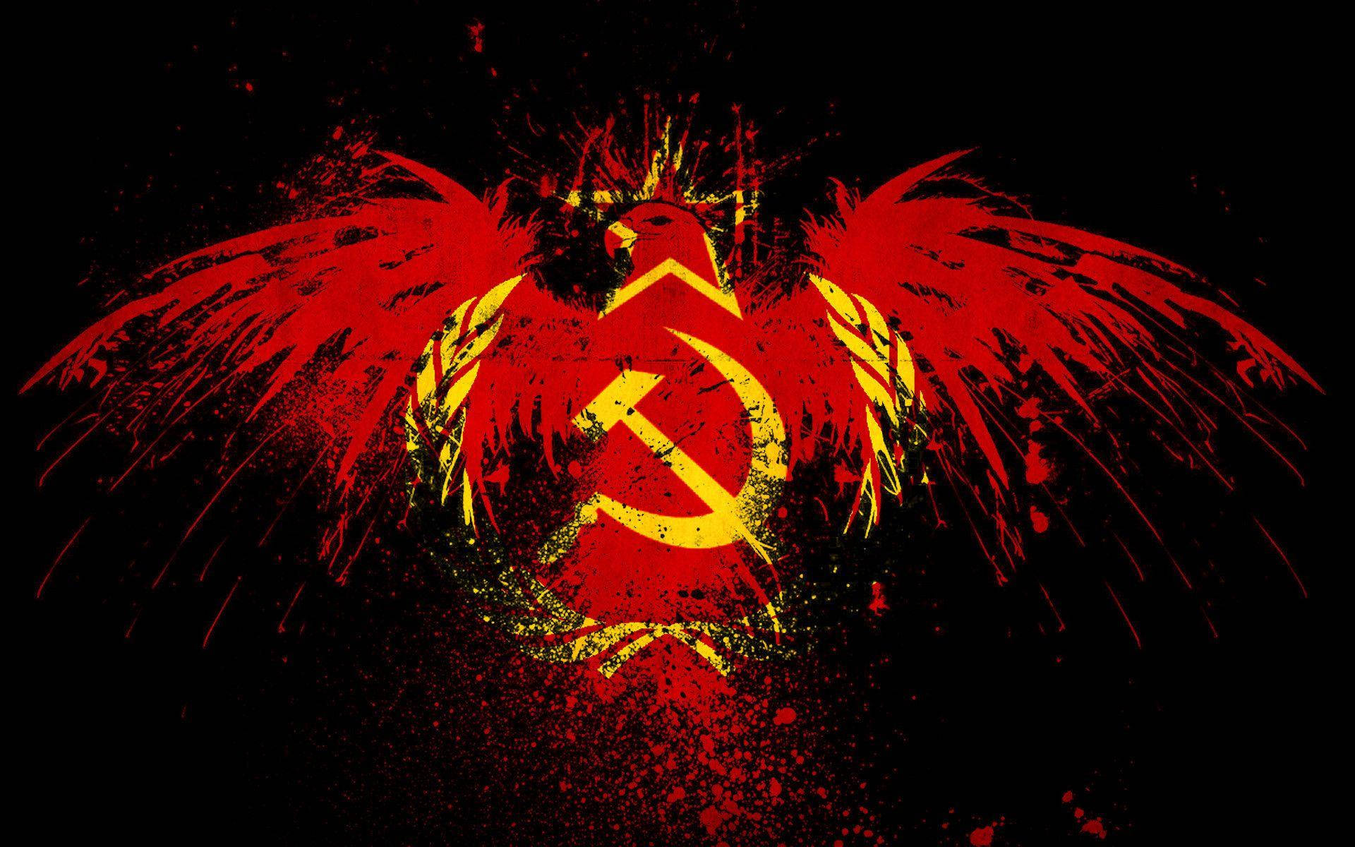 Sovjetunionensflagga Med Örnlogotypen. Wallpaper