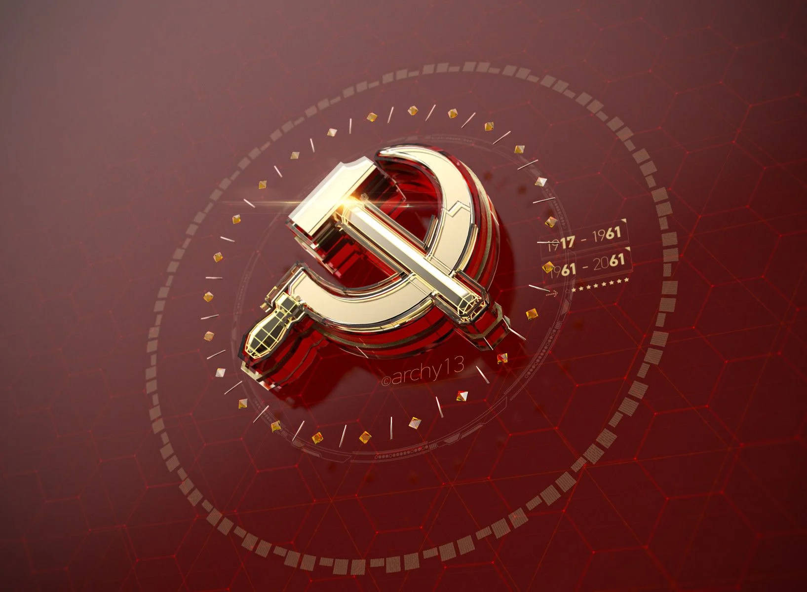 Sovjetunionensflagga Logotyp Kompass Wallpaper
