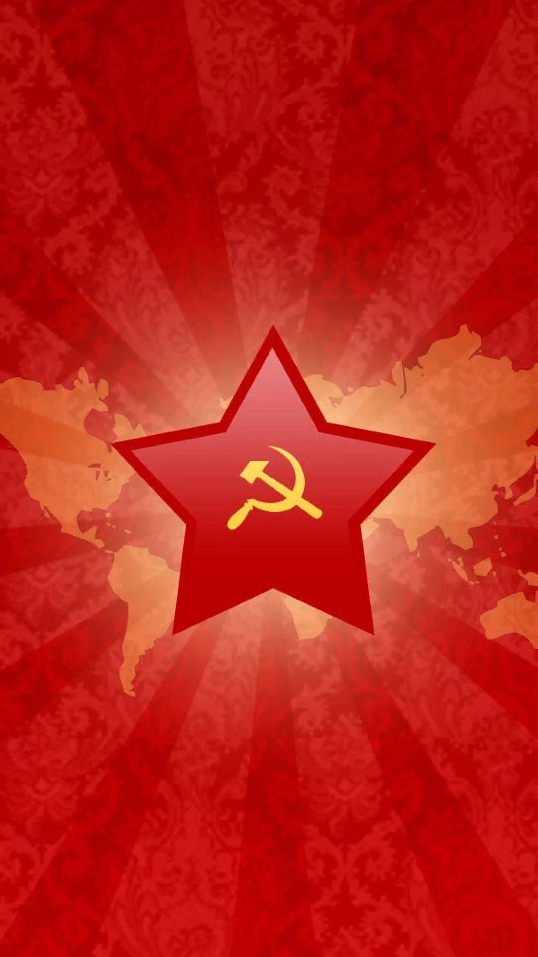 Soviet Union Flag On Russian Map Wallpaper
