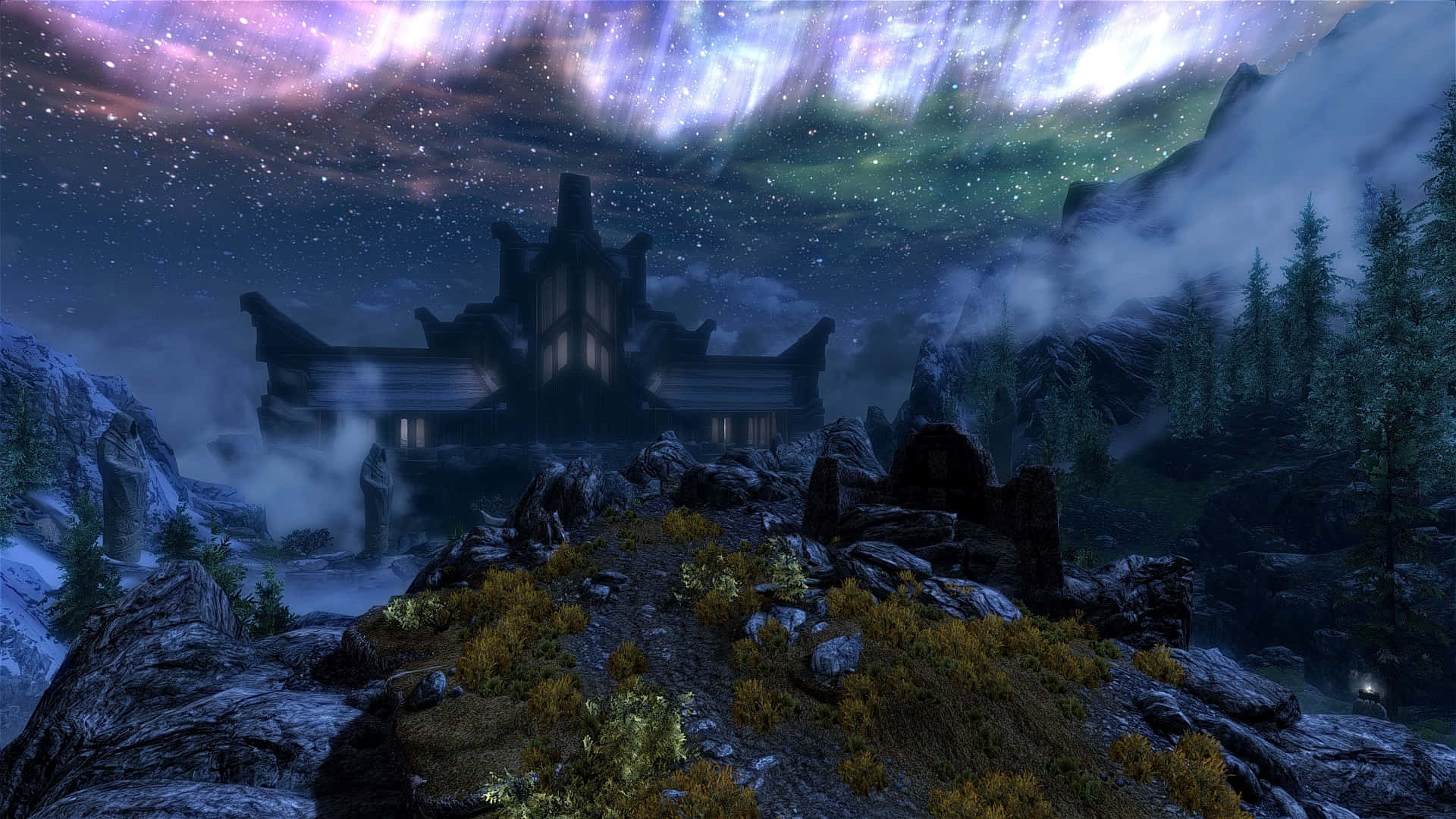 Majestic view of Sovngarde in the Elder Scrolls V: Skyrim Wallpaper