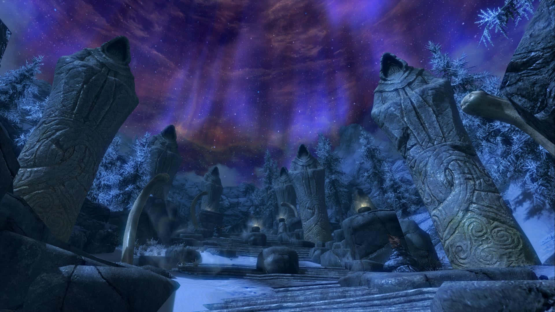 Caption: Journey into the Nordic Afterlife - Sovngarde Wallpaper