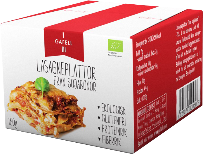 Soybean Lasagna Product Packaging PNG