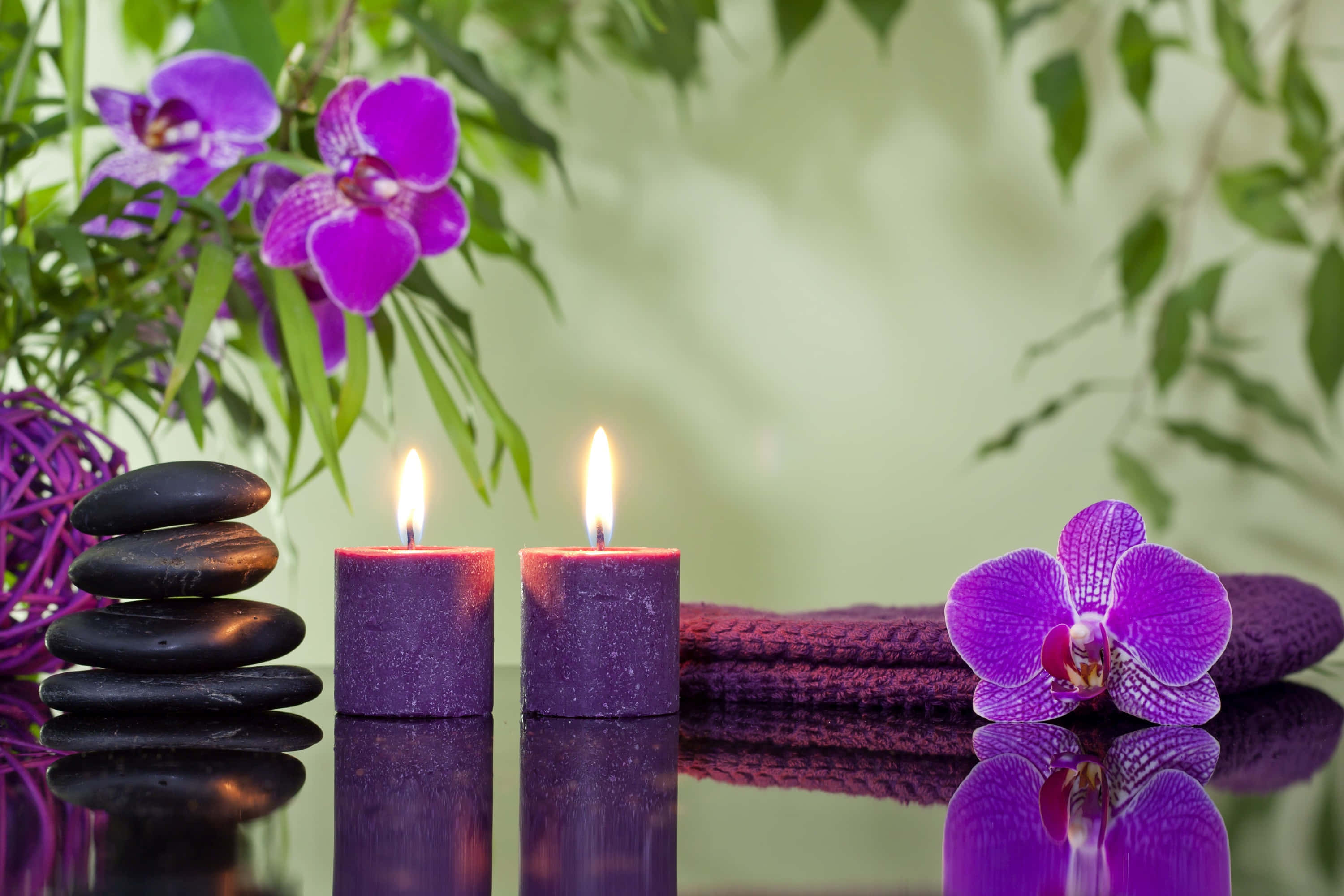 candles and flowers wallpapers