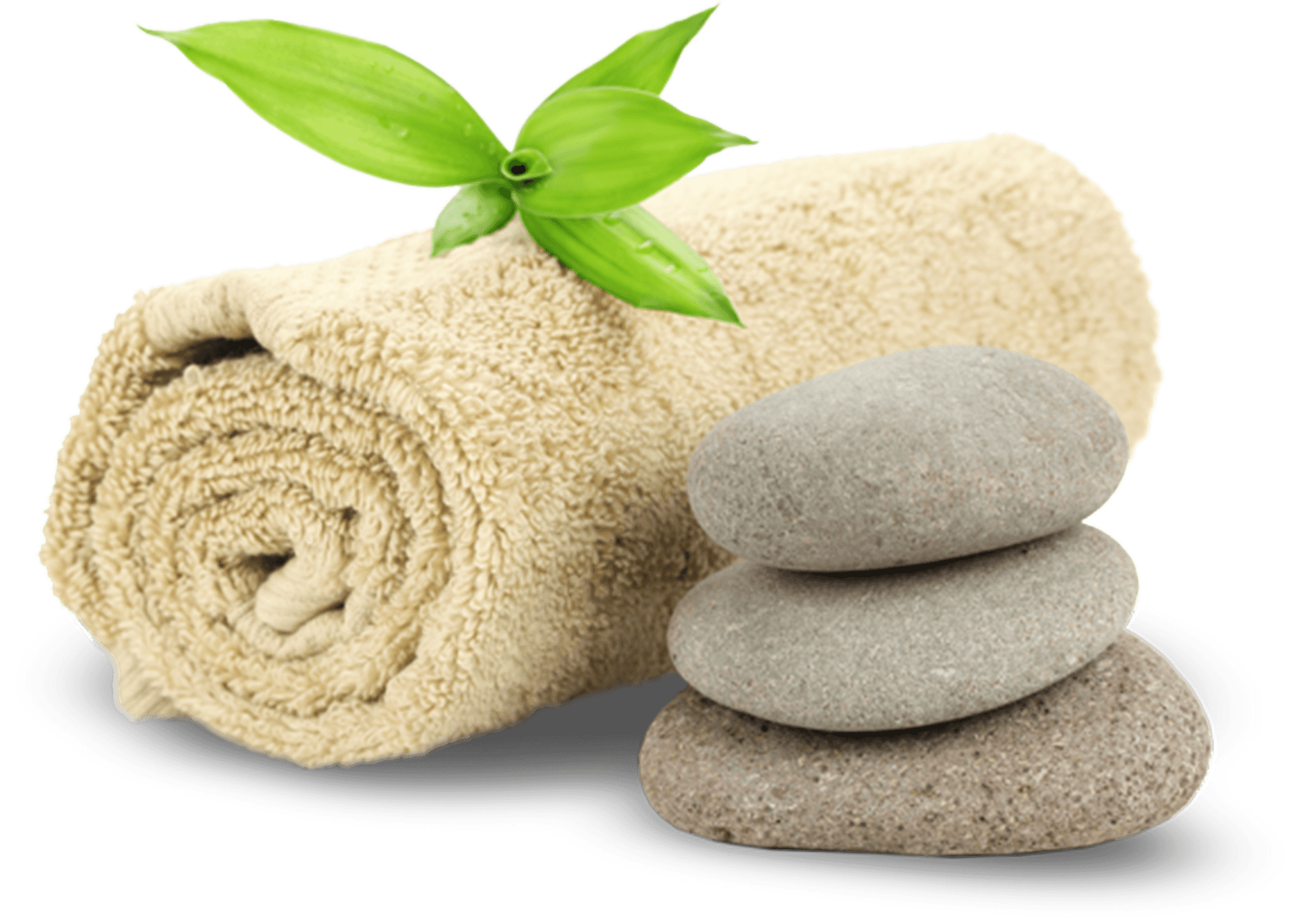 Spa Essentials Towel Stones Bamboo PNG