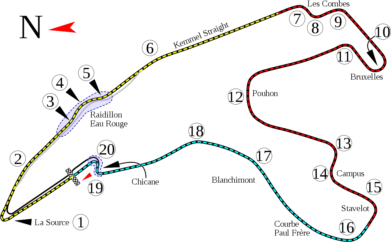 Spa Francorchamps_ Circuit_ Map PNG