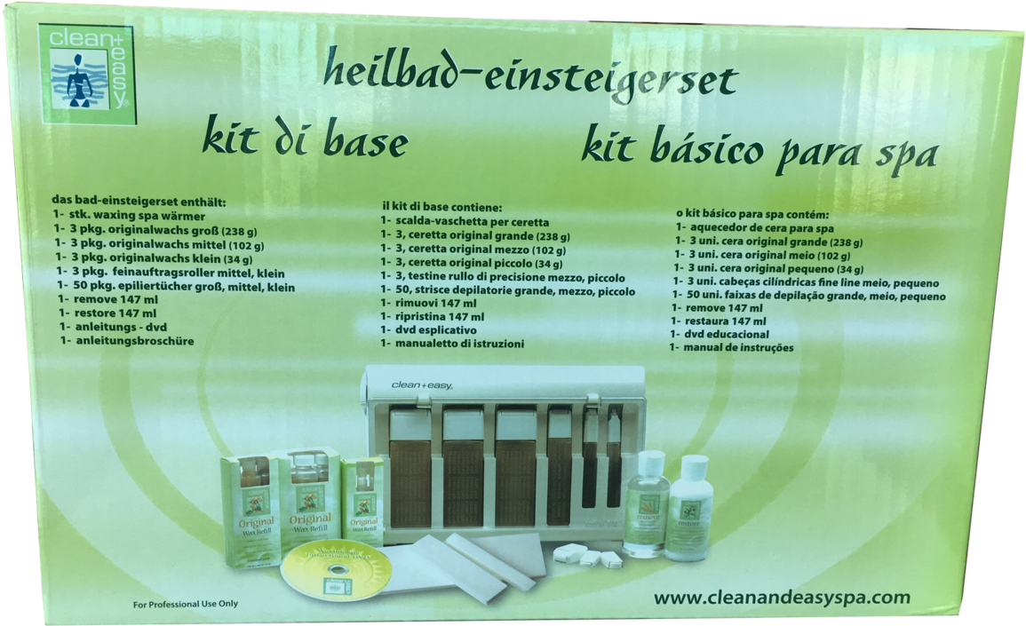 Spa Waxing Starter Kit Multilingual Packaging PNG