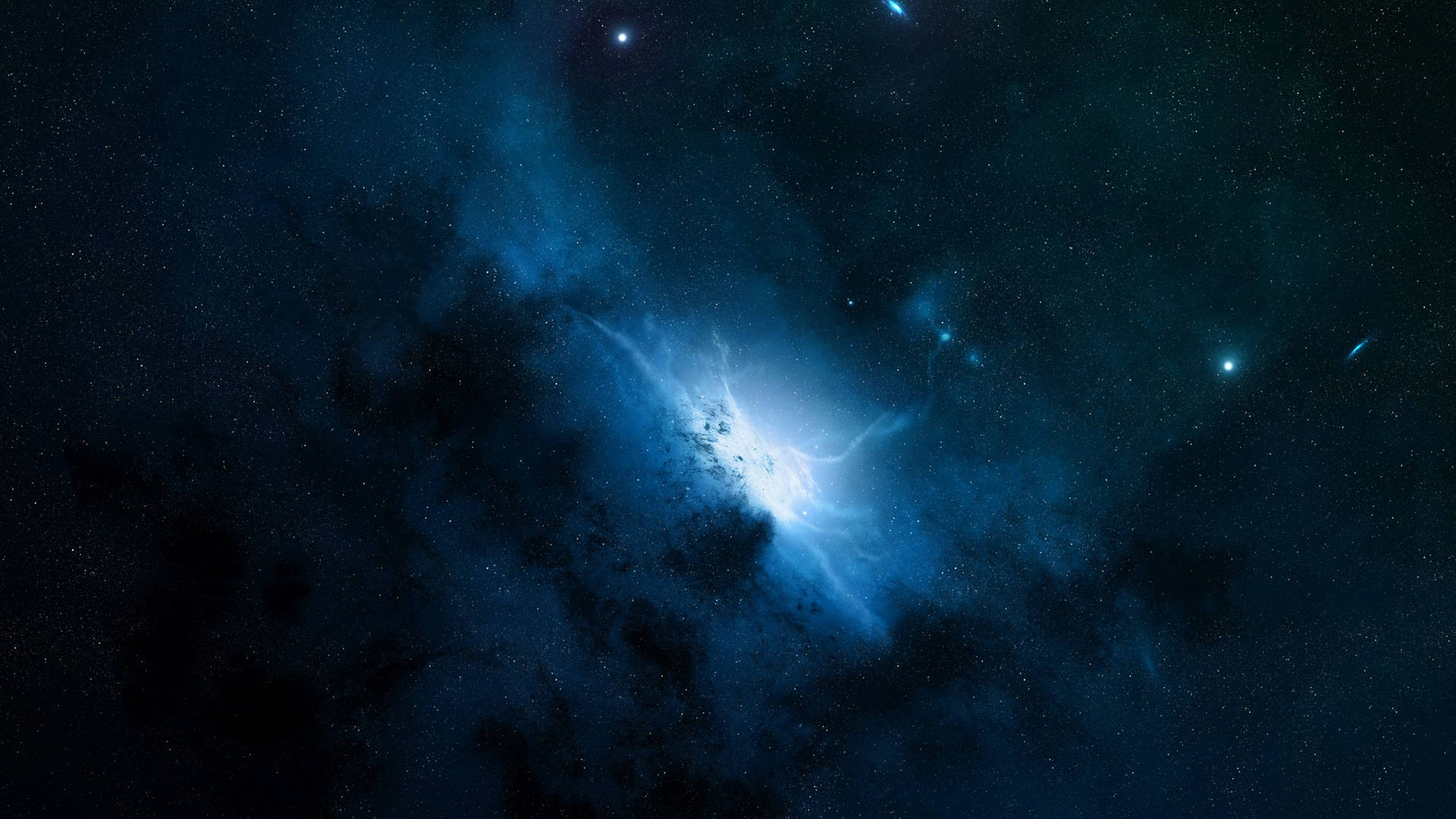 Polvocósmico Azul Del Espacio 2560x1440 Fondo de pantalla