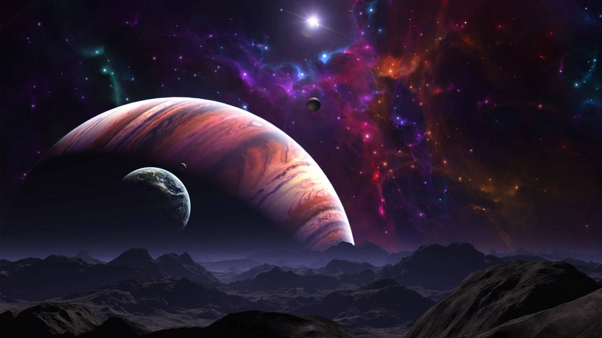 Jupiterim Weltraum 2560x1440. Wallpaper