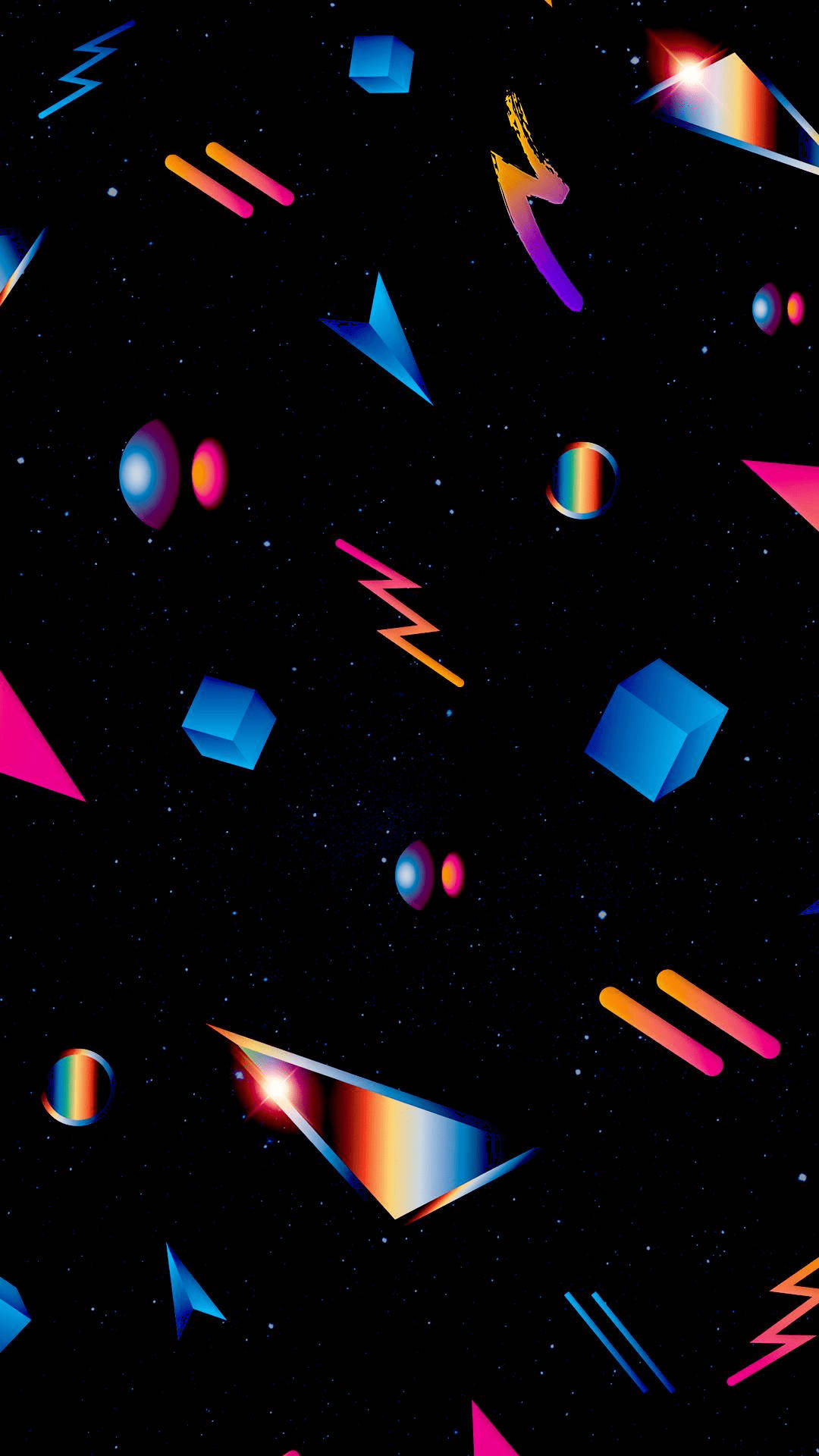 Space Aesthetic Retro Shapes Wallpaper