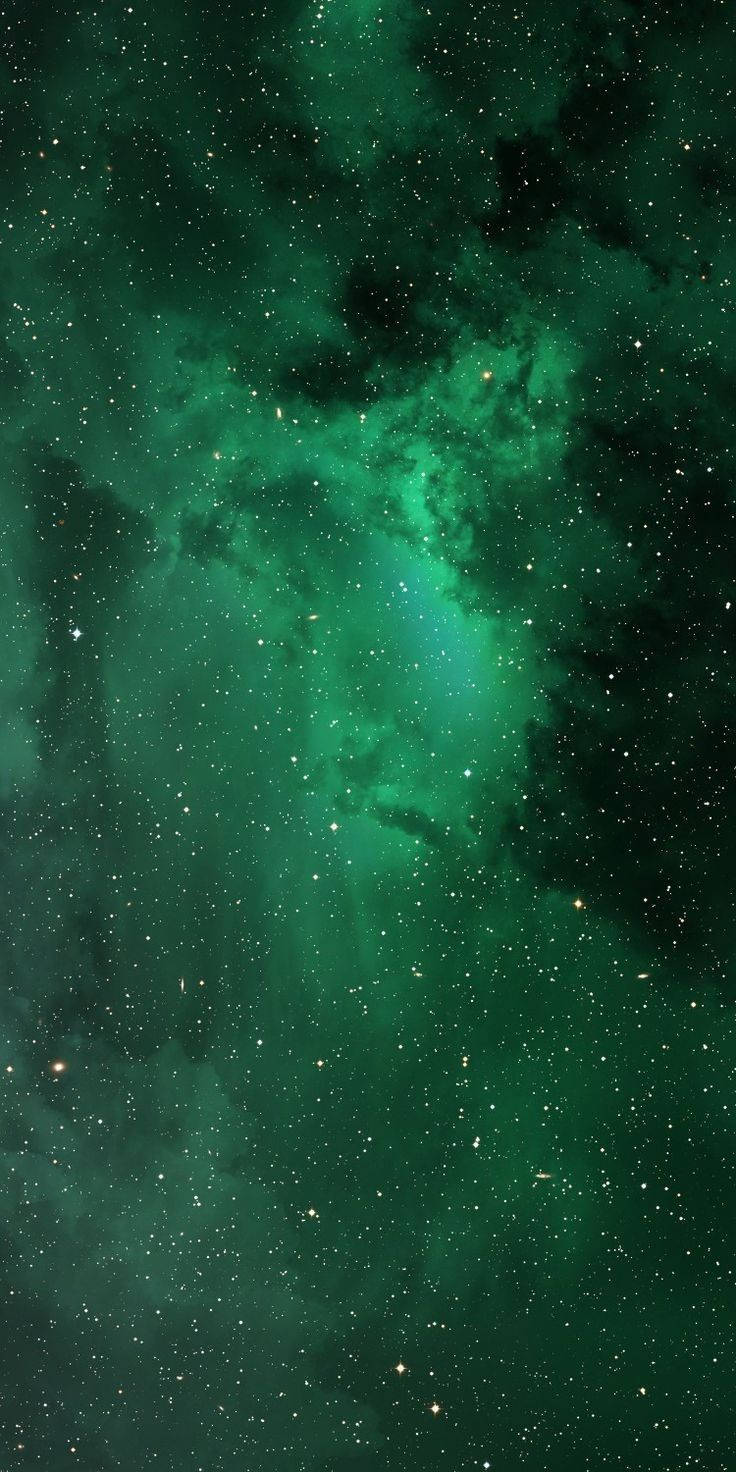 Space And Stars Green Iphone Wallpaper