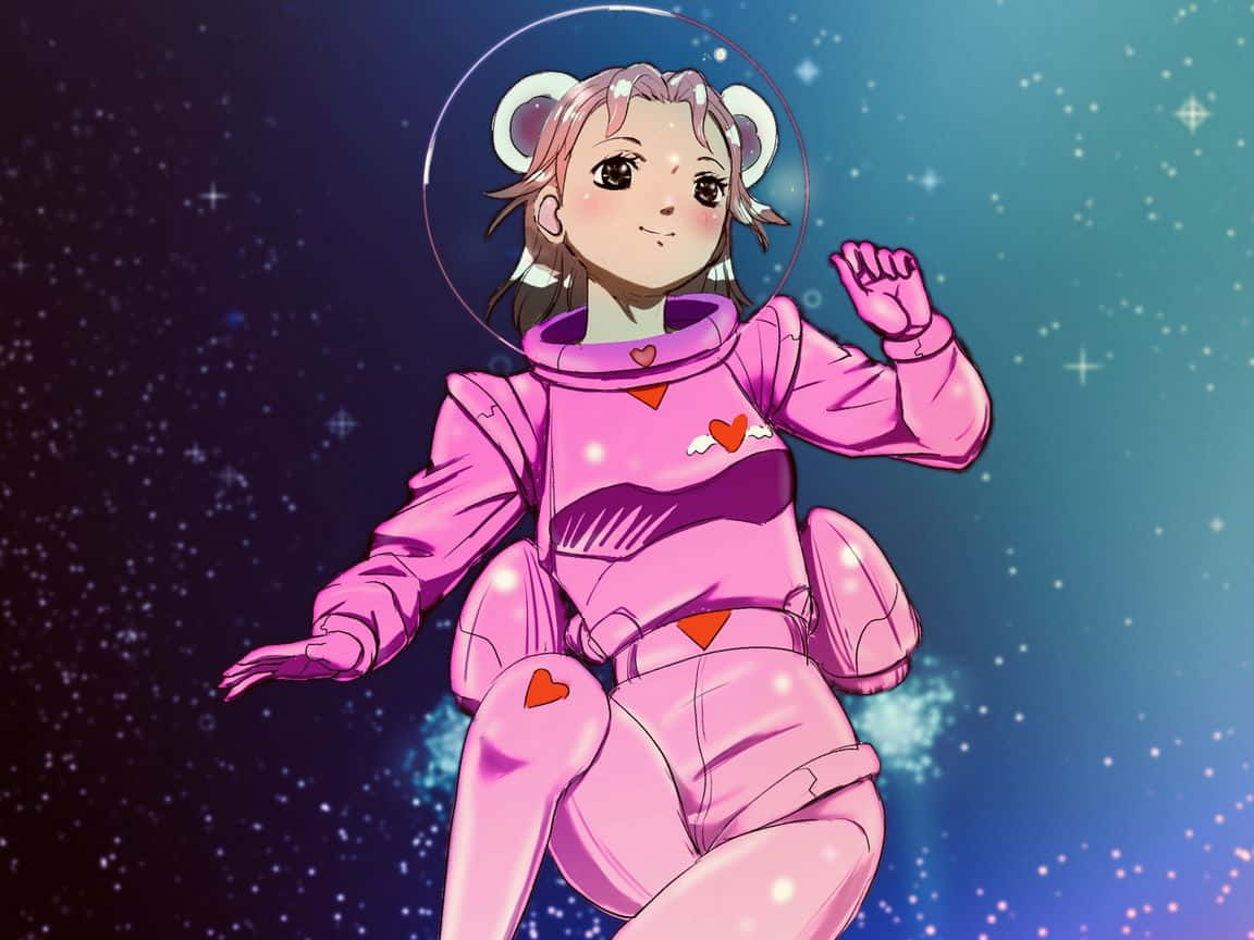 Space Anime Girl Space Suit Wallpaper