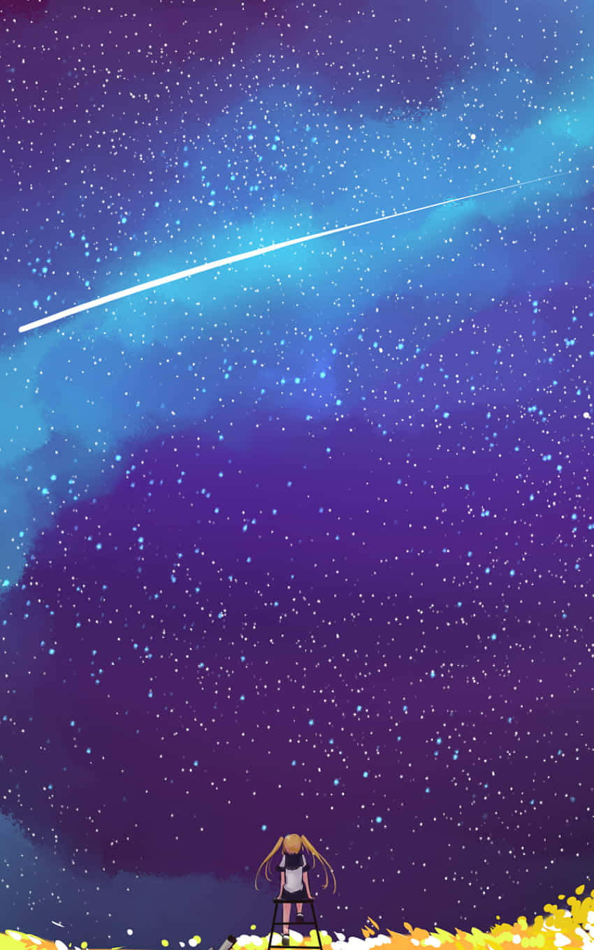 Made some anime space backgrounds anime style hd wallpaper of outer space  horizon glittering stars scattered about lilac colors    rStableDiffusion