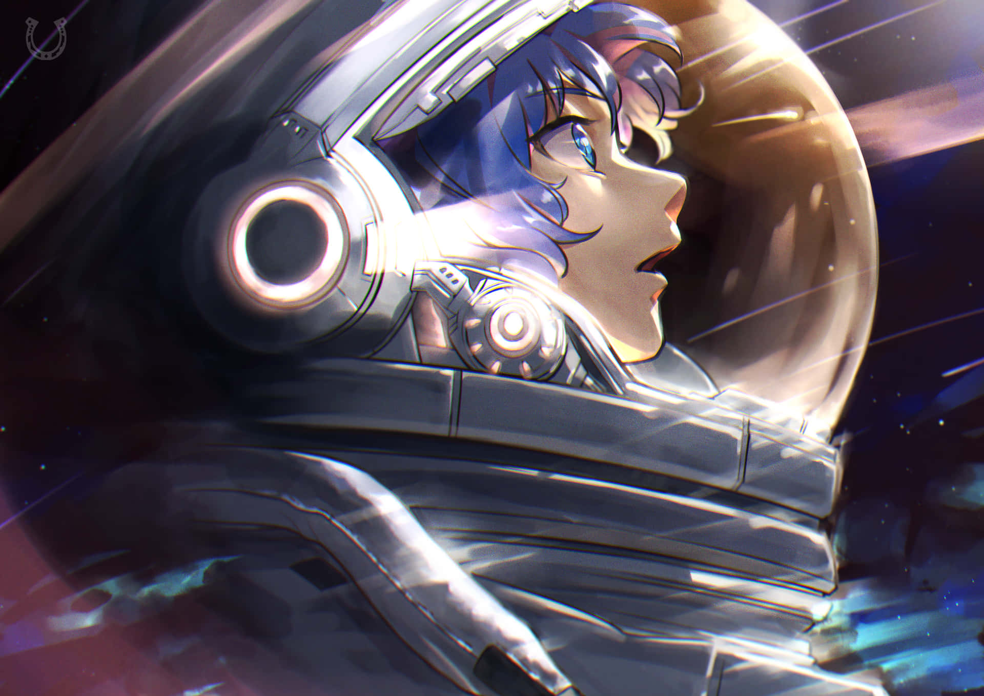 Space Anime Space Suit Wallpaper