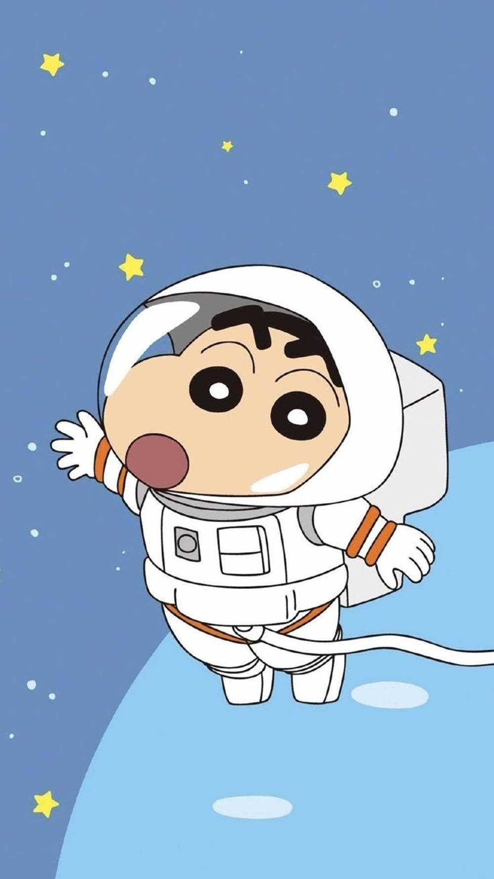 Space Astronaut Shin Chan Iphone Wallpaper