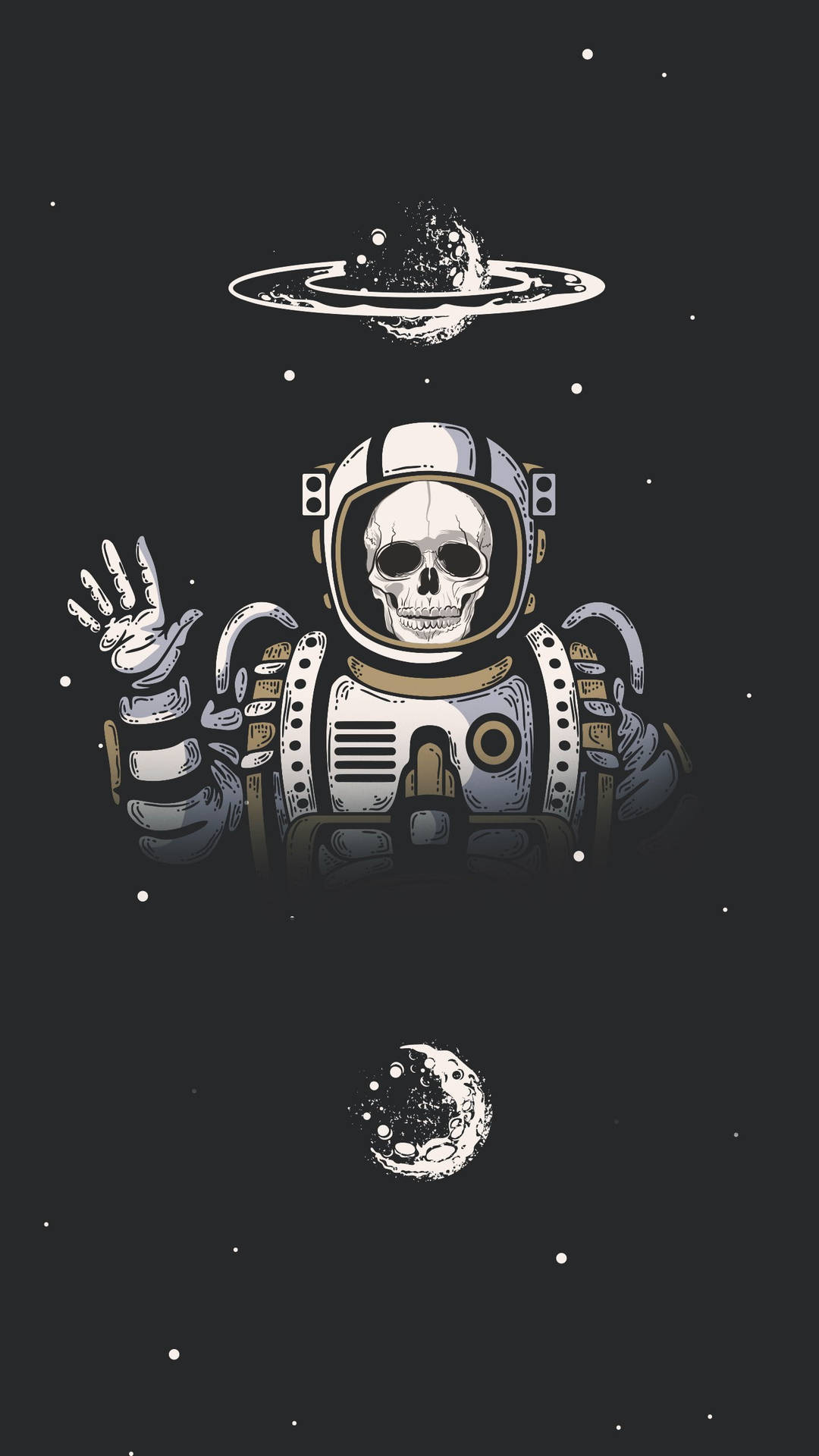Rymdastronaut Skelett Wallpaper