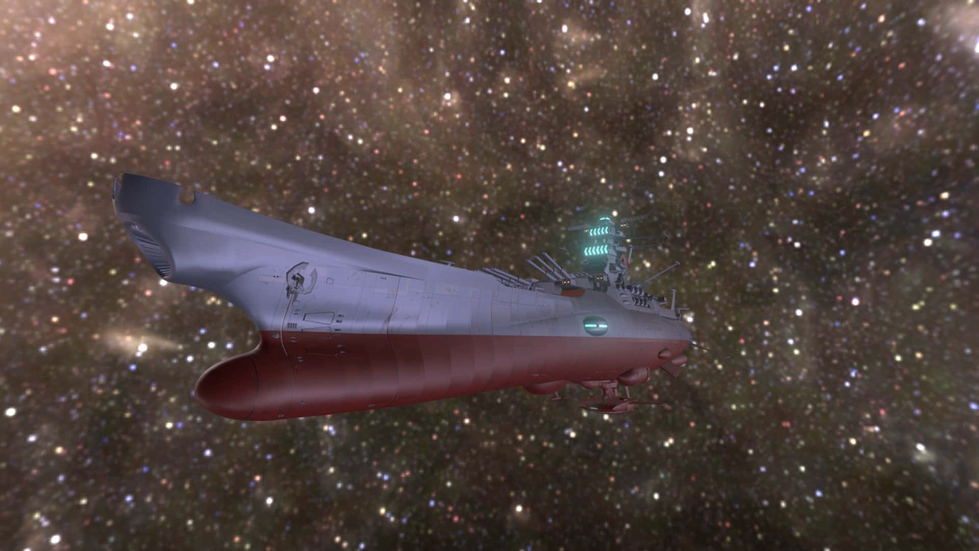 Conquistala Galaxia Con La Nave Espacial Yamato De Batallas Espaciales. Fondo de pantalla