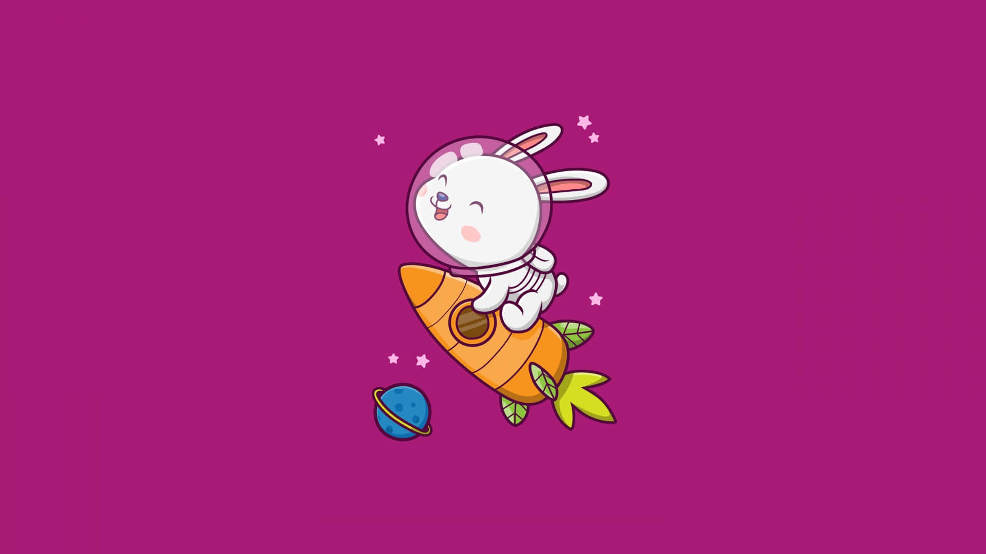 Space Bunny Rocket Adventure Wallpaper