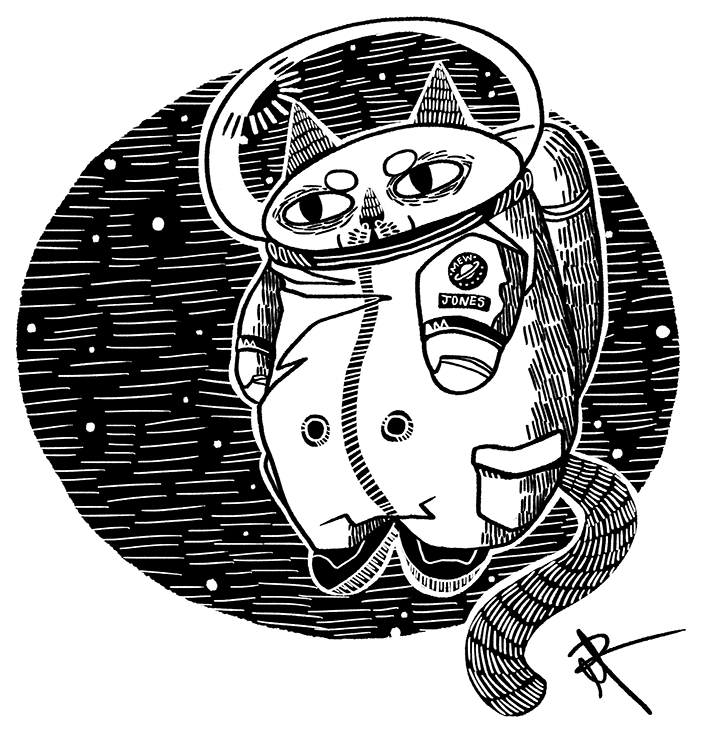 Space Cat Astronaut Illustration PNG