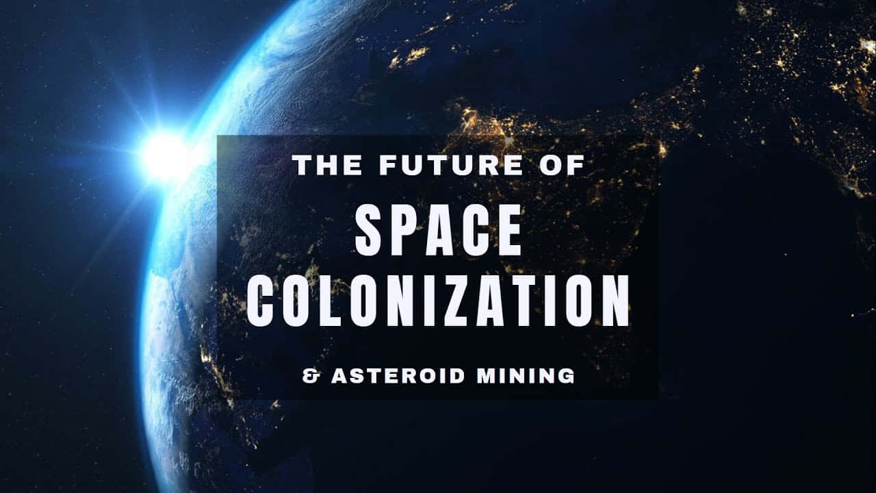A futuristic space colony orbiting a distant planet Wallpaper