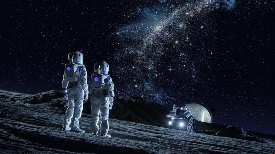 Pioneering the Cosmos: A Futuristic Space Colony Wallpaper