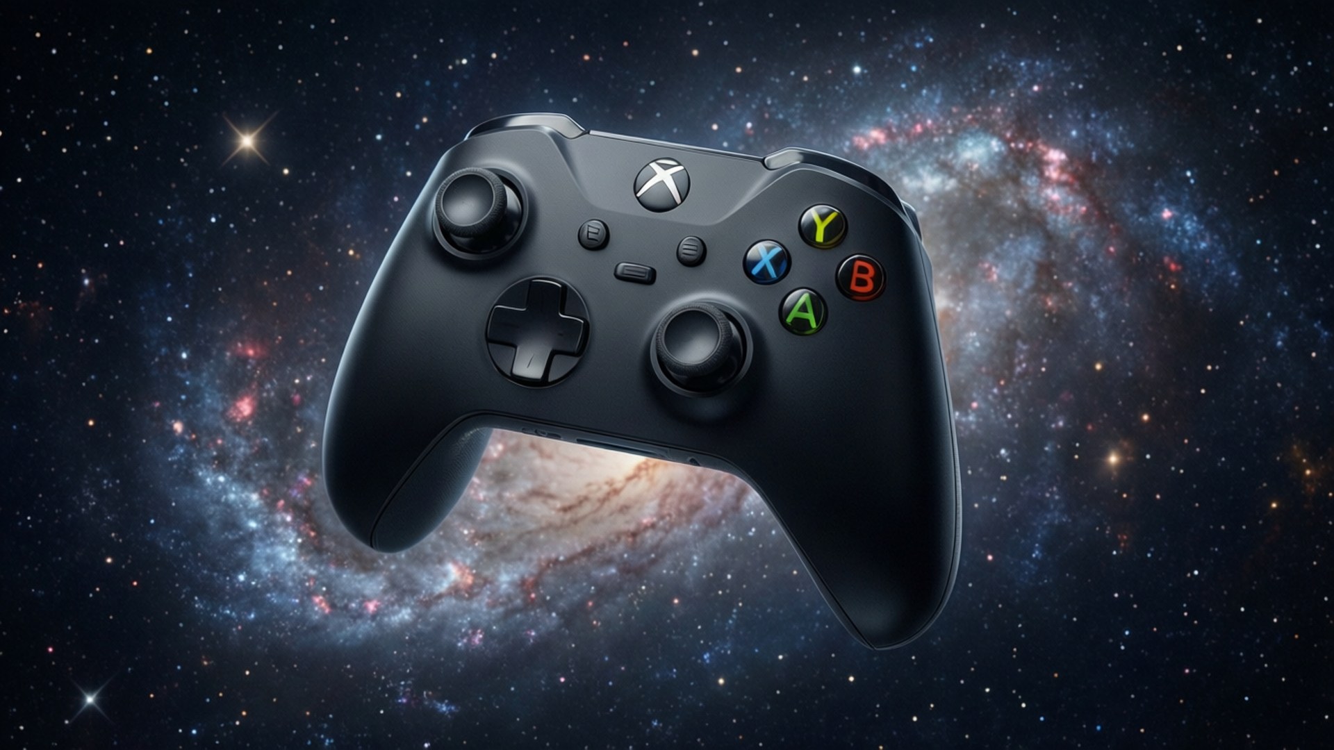 Xbox-kontroll som svävar i rymden
