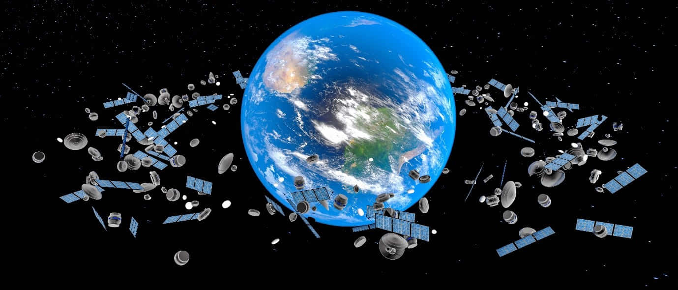 Space Debris Orbiting the Earth Wallpaper