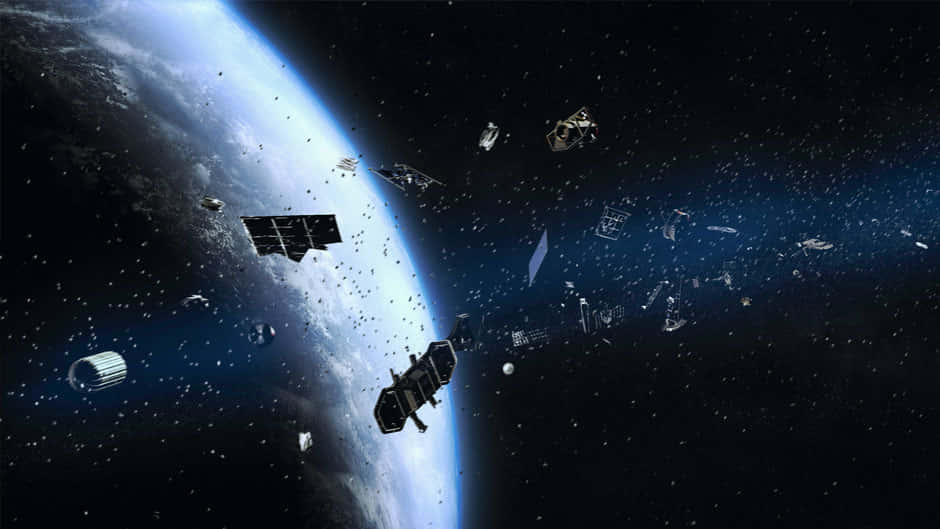 A Visualization of Space Debris Orbiting the Earth Wallpaper