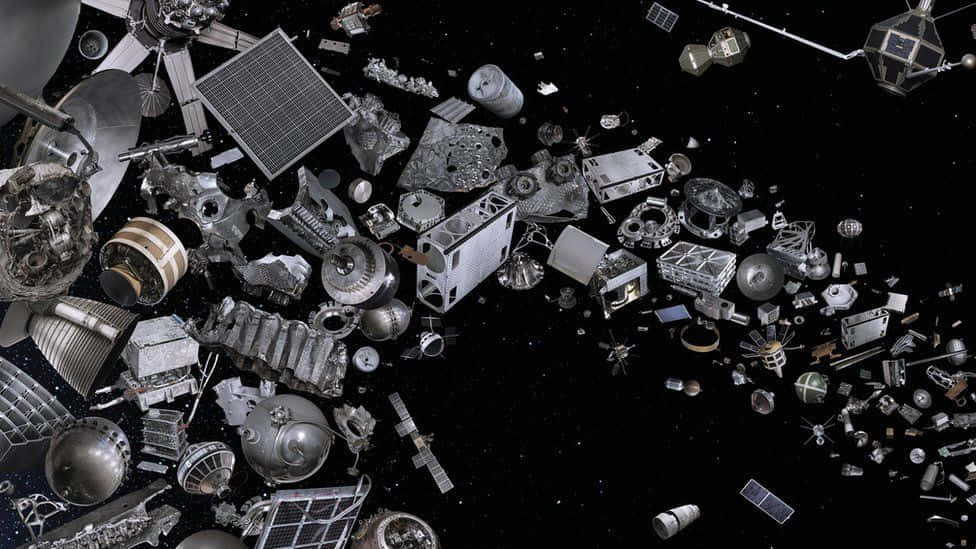 Space Debris Orbiting Earth Wallpaper