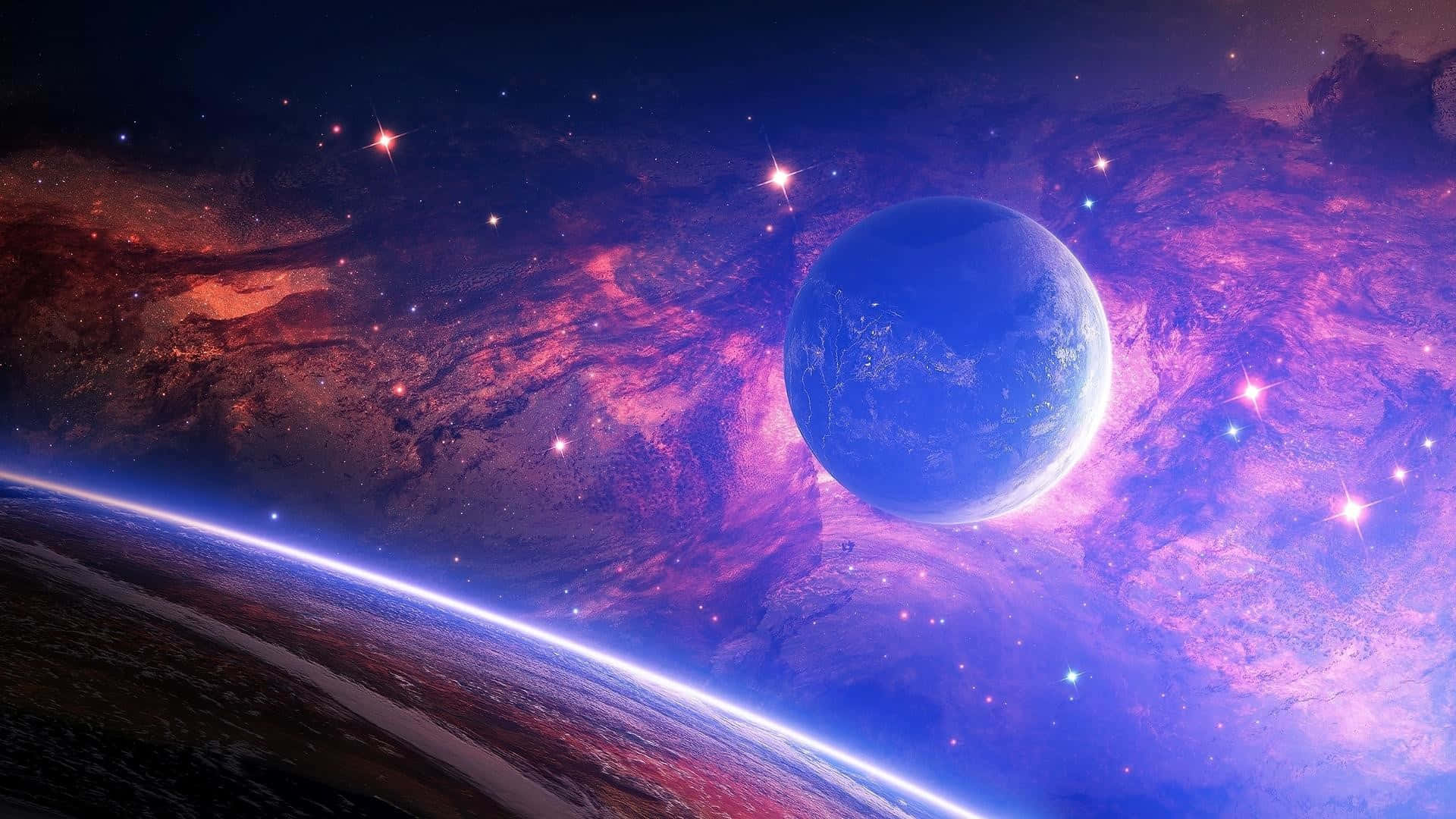 Space Desktop Planets Bright Light Background