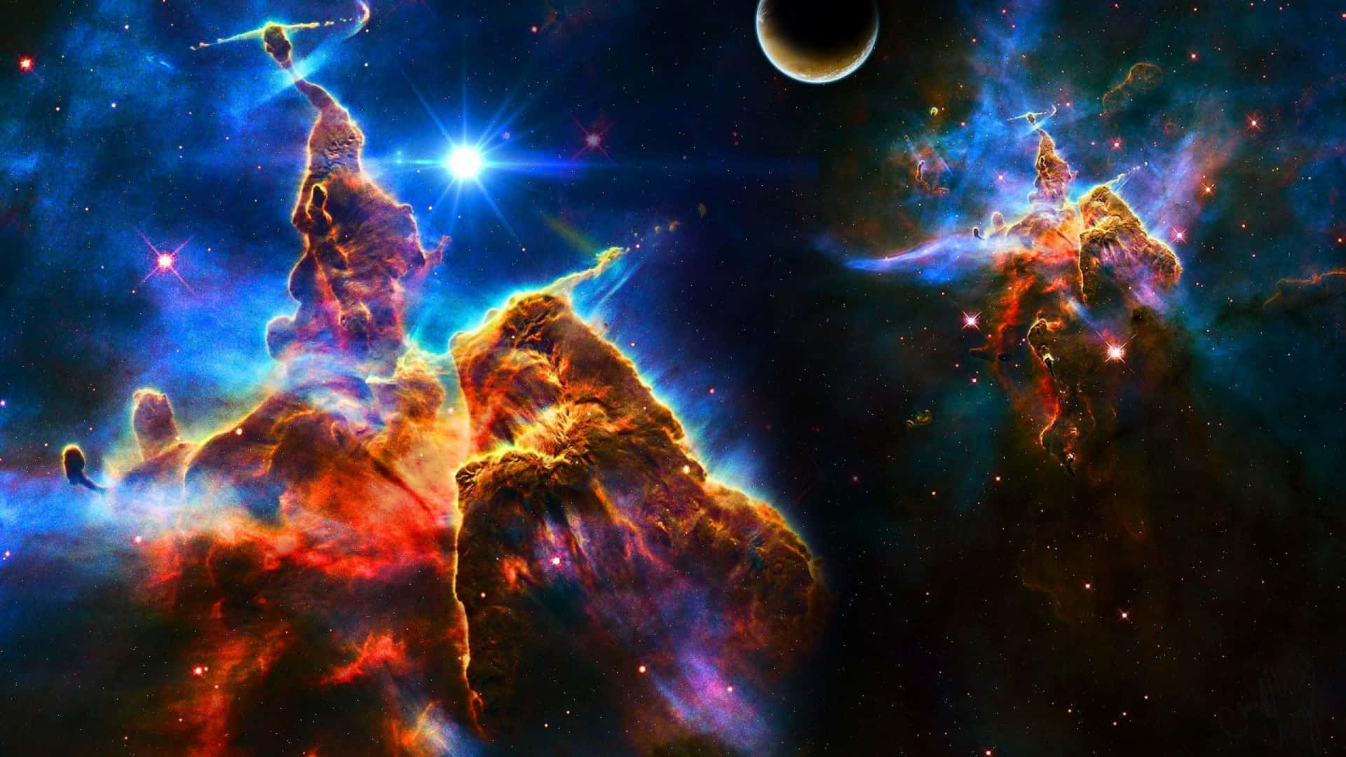 'Explore the mysteries of the universe with a spectacular space desktop background'