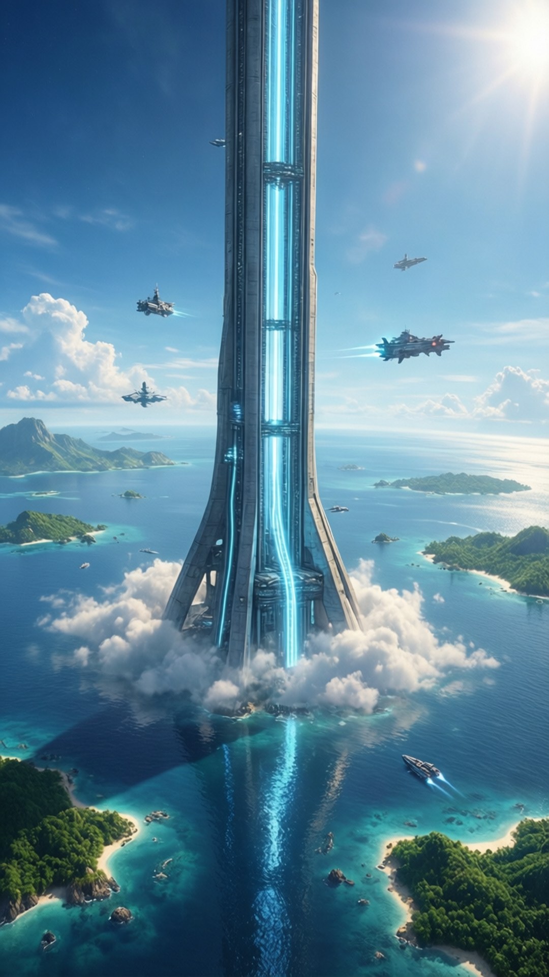 Space Elevator Utopia Wallpaper