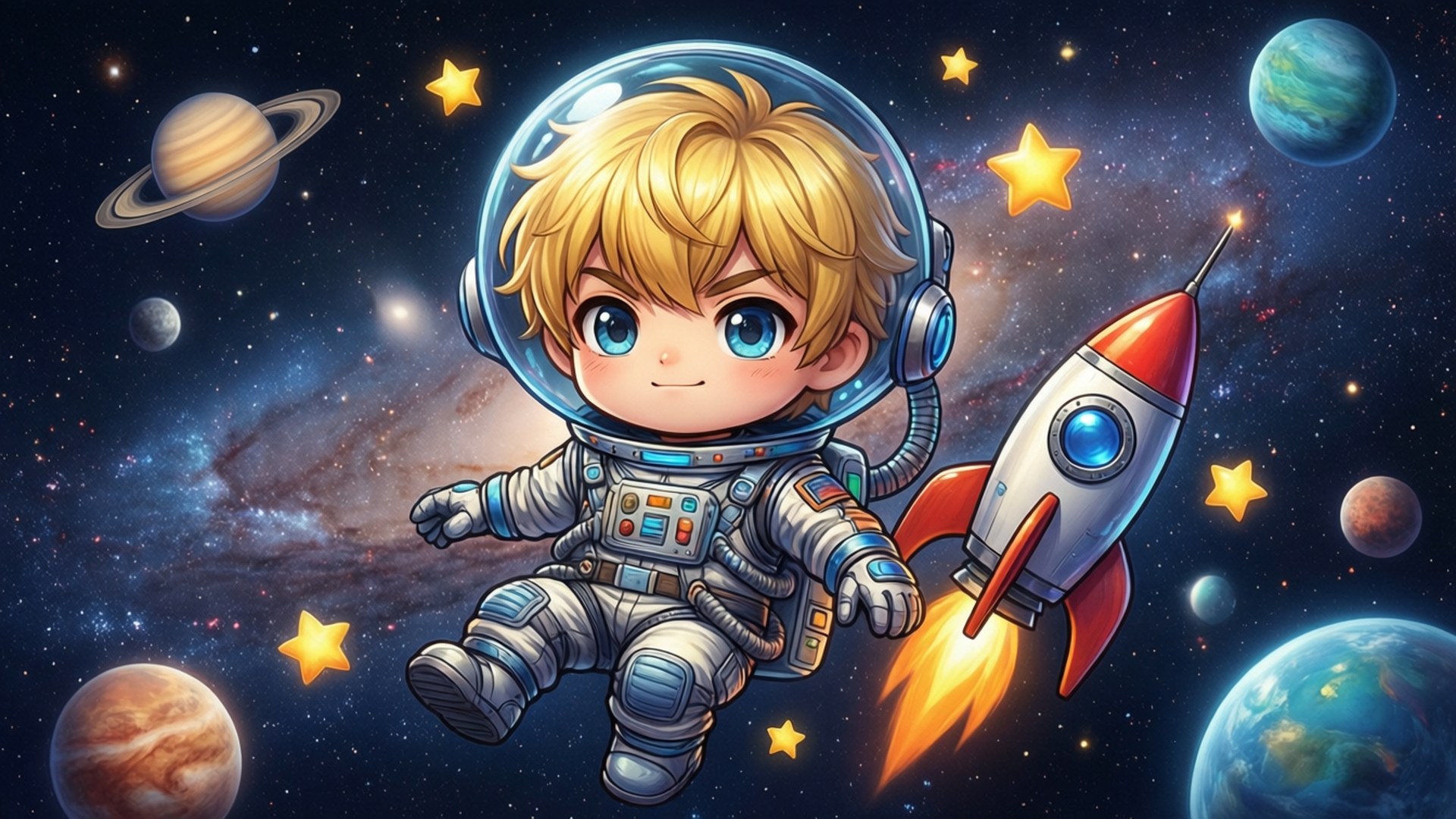 Space Explorer Chibi Bakgrunner