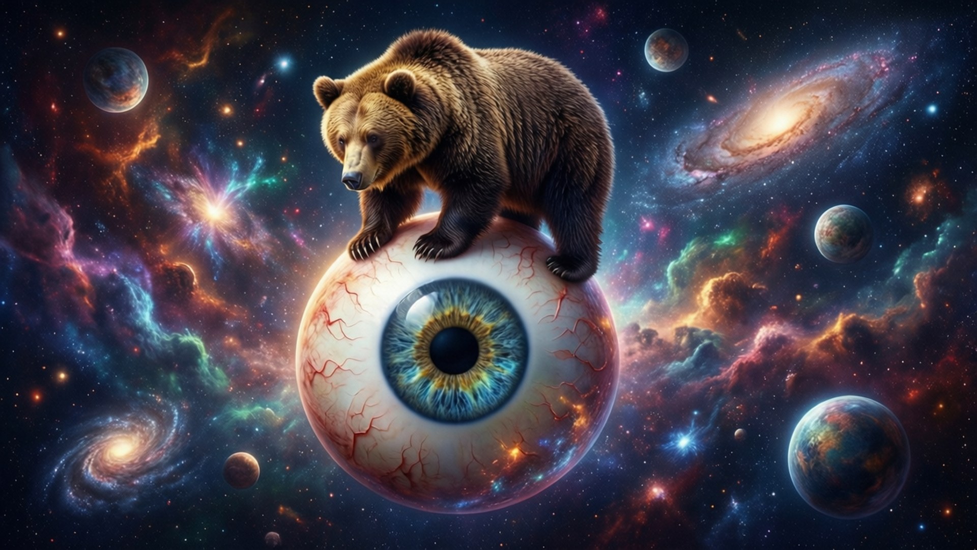 Space Eyeball Bears Wallpaper