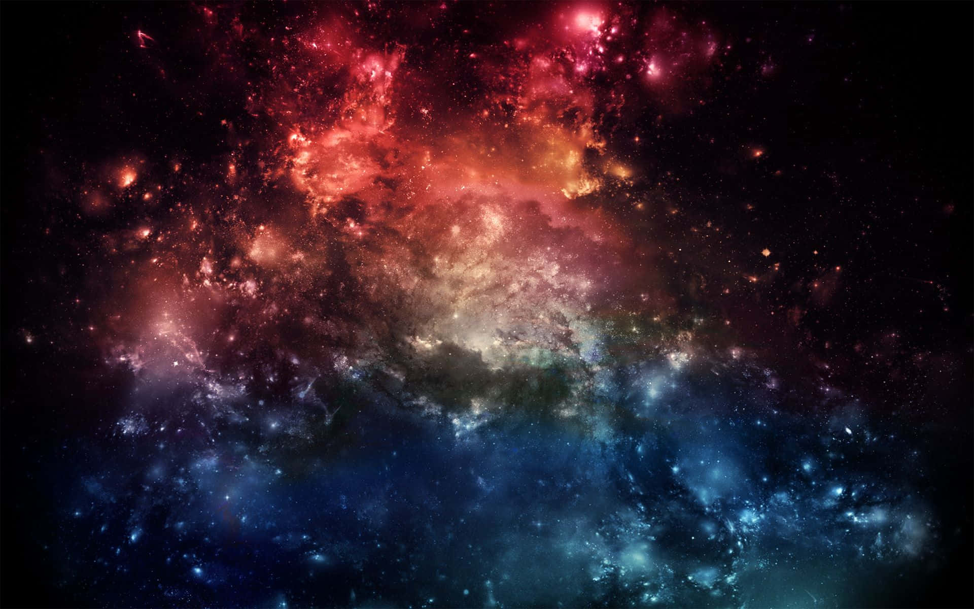 Raumgalaxy Roter Und Blauer Cluster Wallpaper