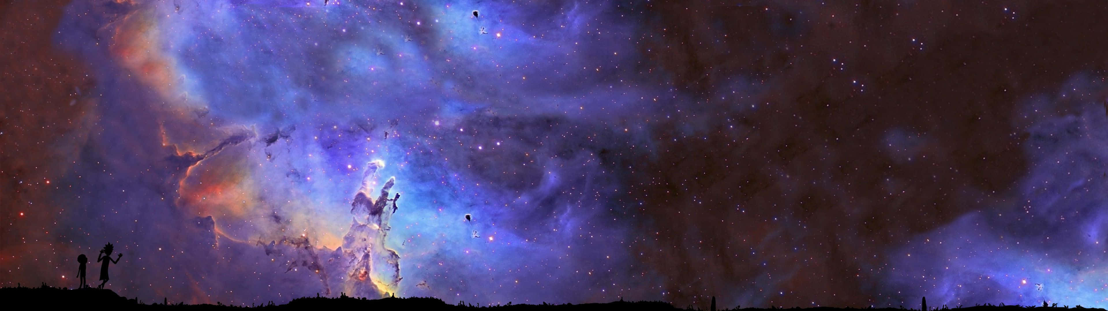 Enhypnotiserande Bild Av Galaxer I En Overklig Miljö. Wallpaper