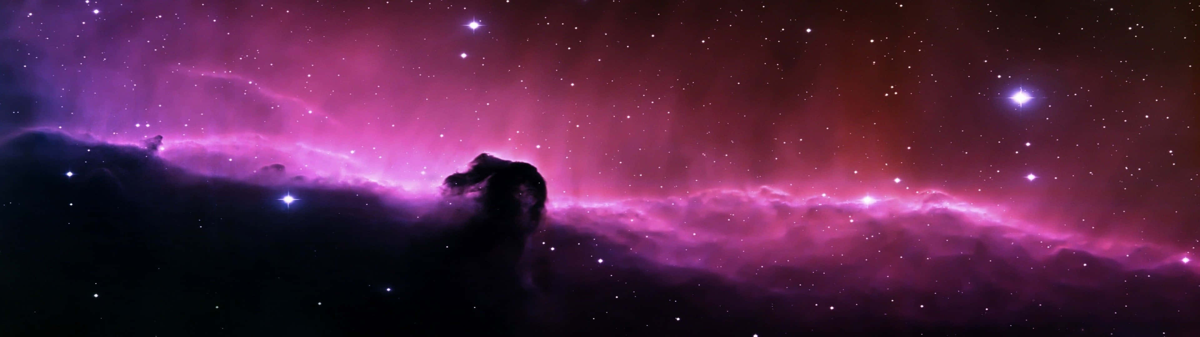 Space Hd 3840x1080 Pink Aesthetic Wallpaper