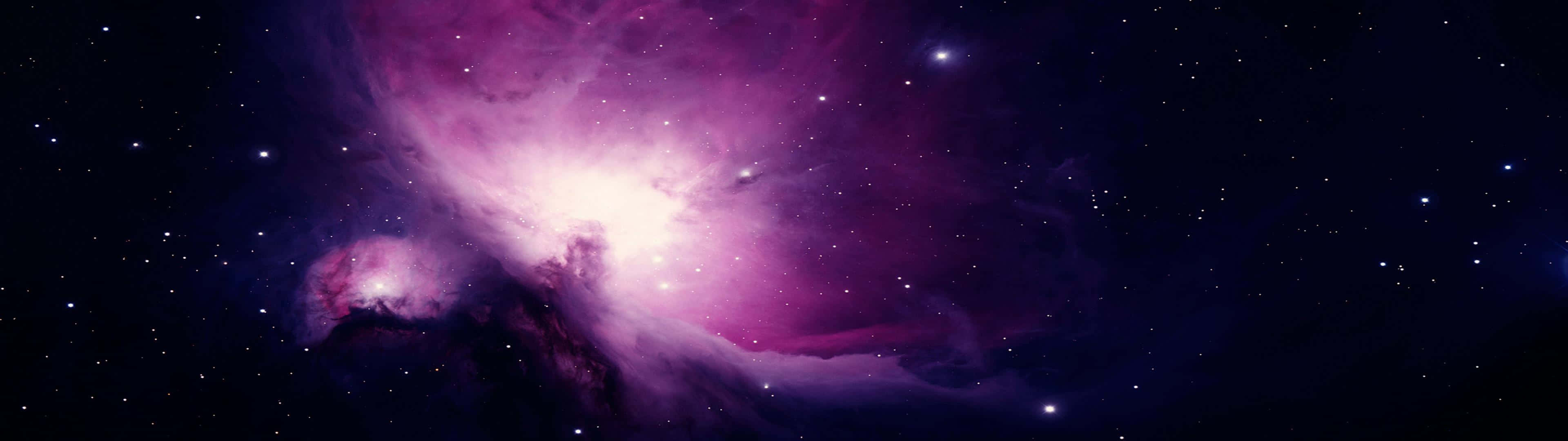 Space Hd 3840x1080 Purple Stars Wallpaper