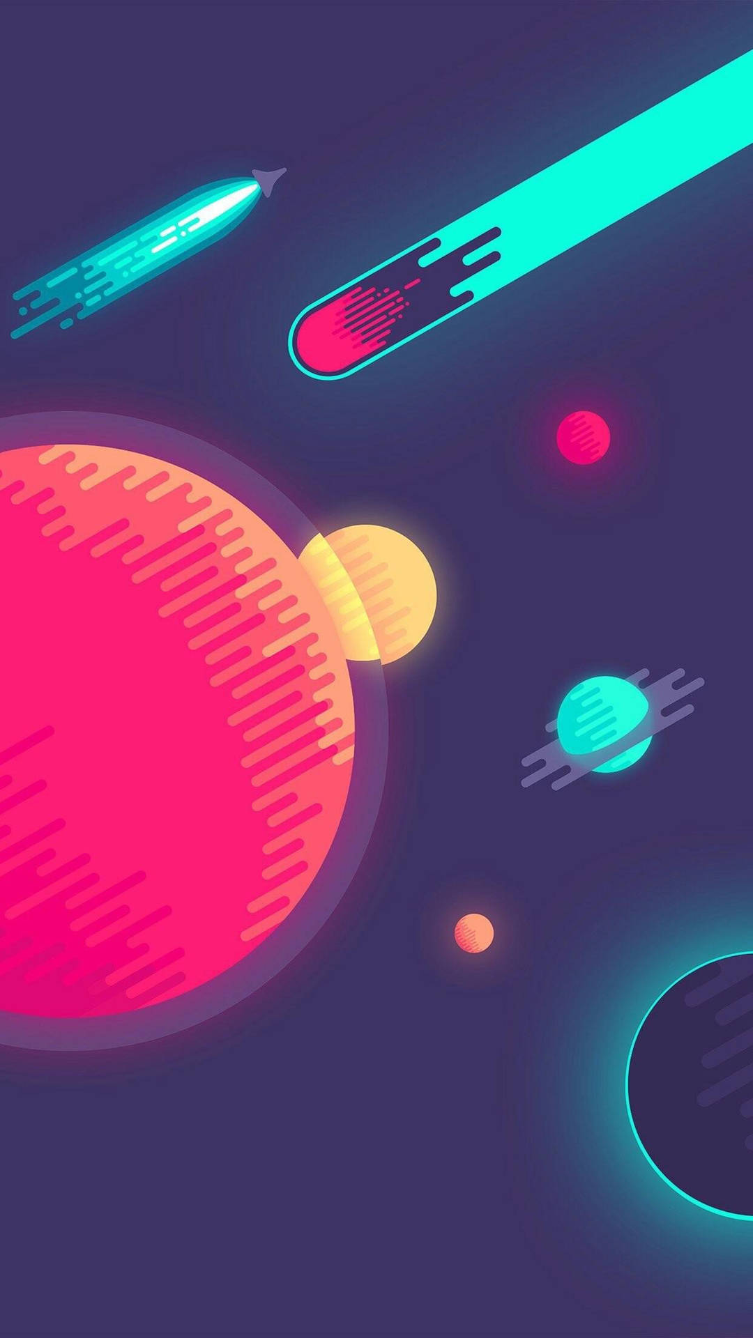 Space Illustration Ios 16 Wallpaper