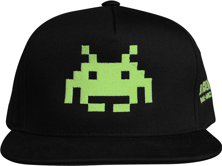 Space Invaders Black Cap PNG